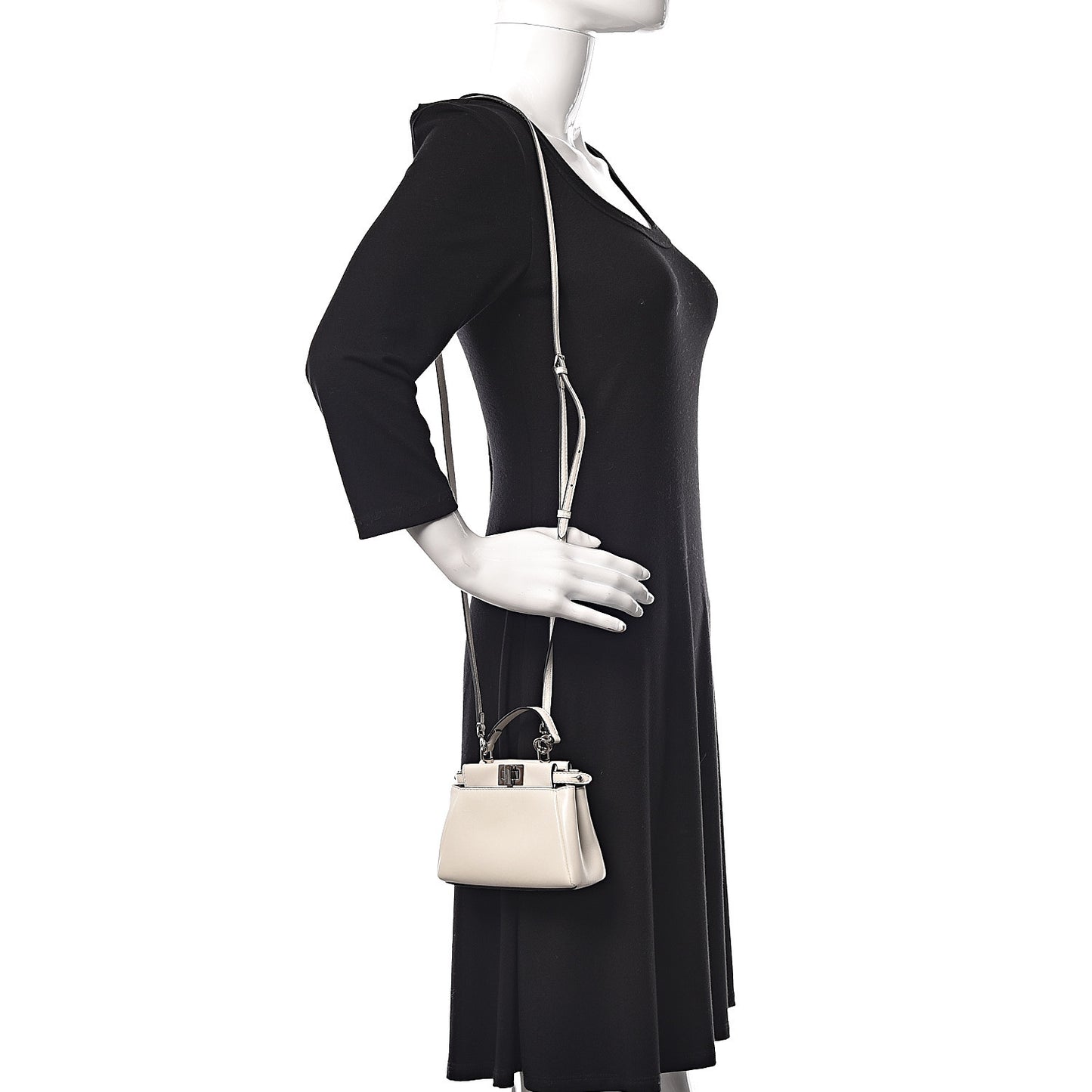 Shiny Nappa Micro Peekaboo Iconic Satchel White