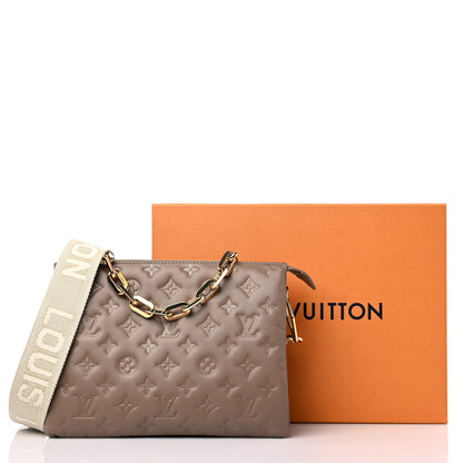 Louis Vuitton Lambskin Embossed Monogram Coussin PM Taupe 11 of 11