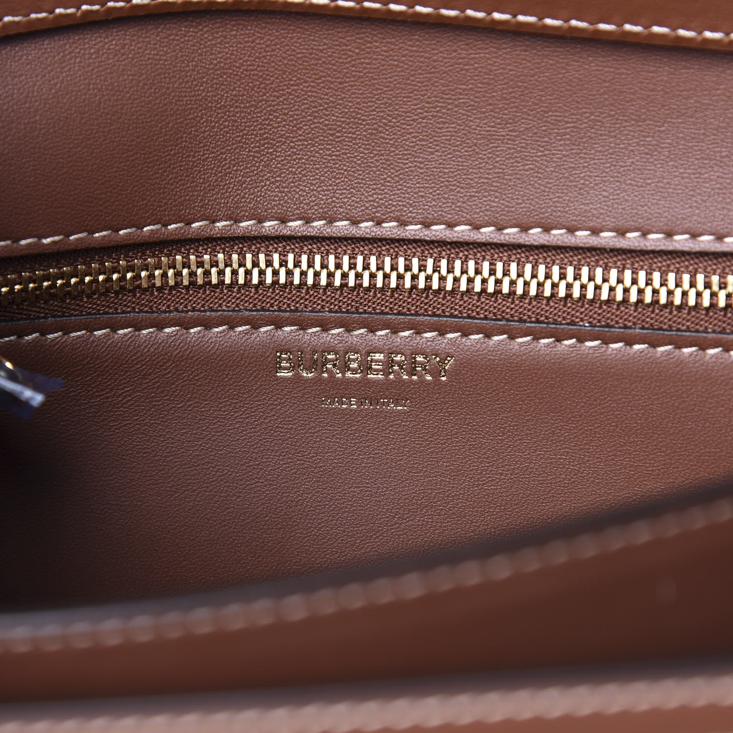 Burberry Calfskin Silk Animalia Print Small TB Bag Tan 5 of 8