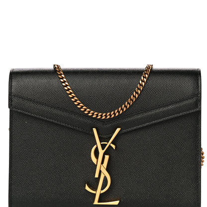 Saint Laurent Grain De Poudre Monogram Cassandra Chain Wallet Black 8 of 11