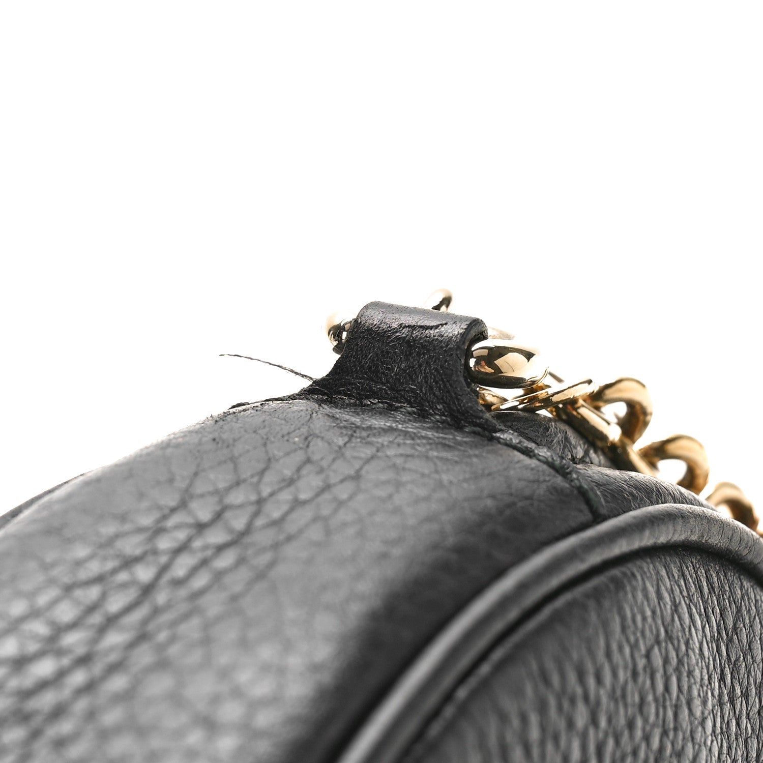Gucci Pebbled Calfskin Mini Soho Chain Bag Black 10 of 11