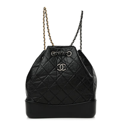 Chanel Aged Calfskin Quilted Small Gabrielle Backpack Black 1 of 11