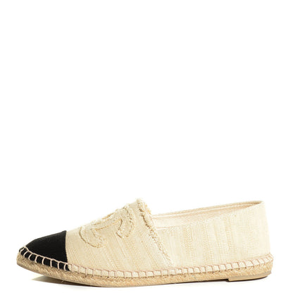 Chanel Toile CC Espadrilles 37 Beige Black 1 of 6