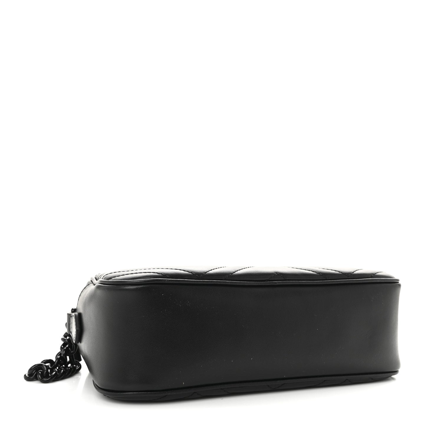 Calfskin Matelasse Monochrome Small GG Marmont Chain Shoulder Bag Black