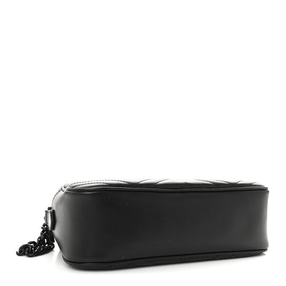 Gucci Calfskin Matelasse Monochrome Small GG Marmont Chain Shoulder Bag Black 4 of 10