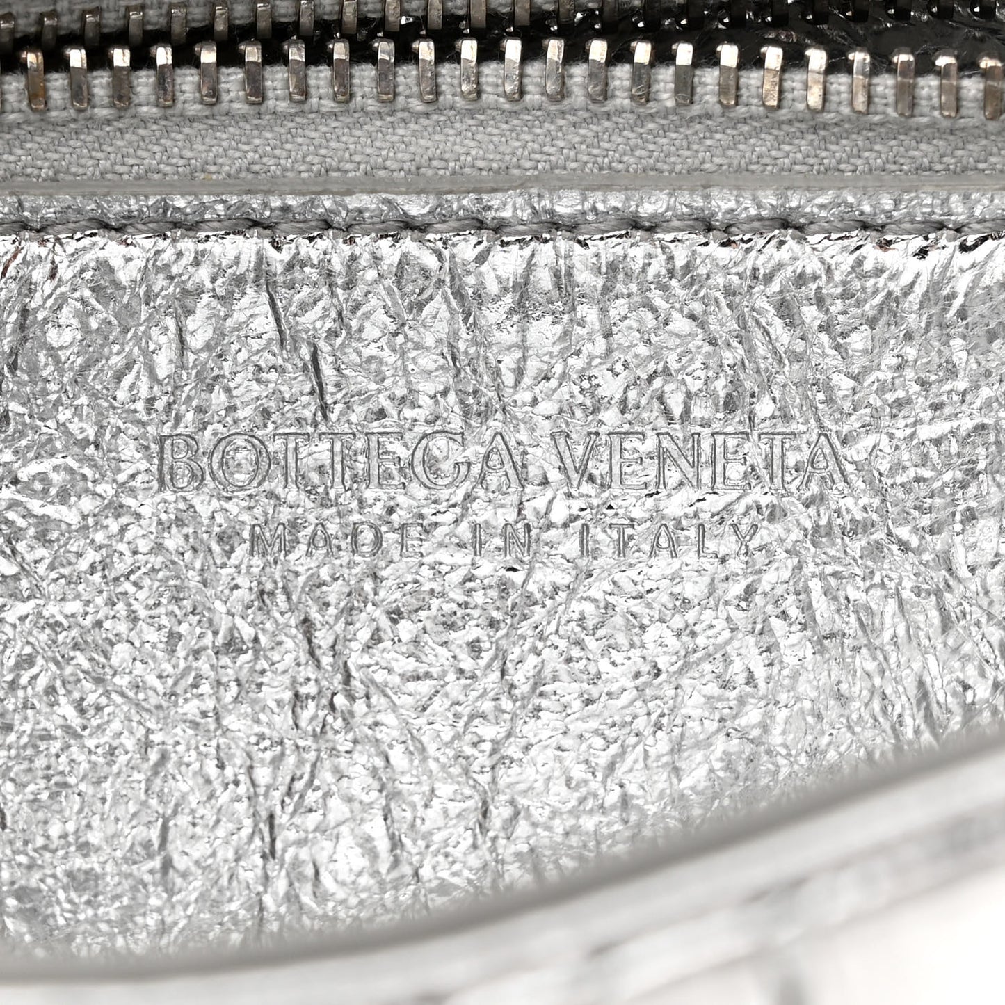 Metallic Calfskin Intreccio Plisse Small Cassette Crossbody Bag Silver
