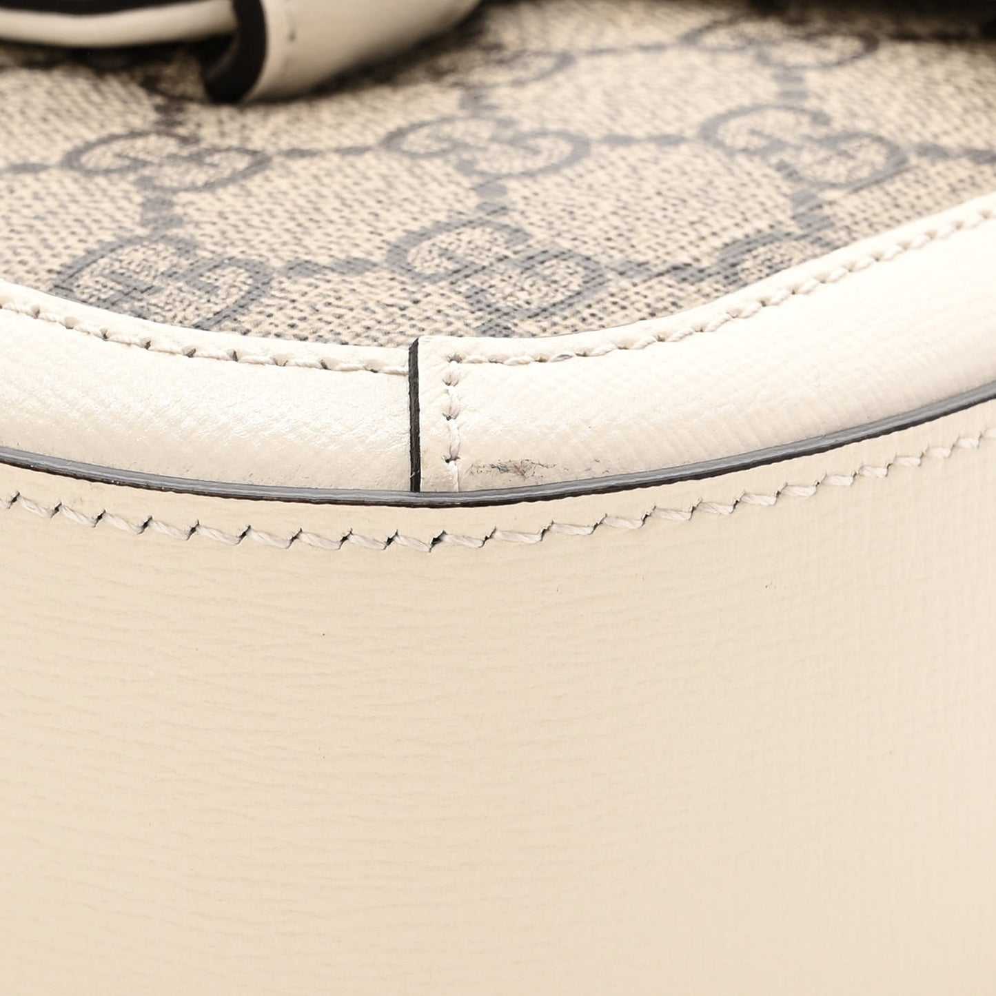 GG Supreme Monogram Web Mini Horsebit 1955 Shoulder Bag Beige Mystic White