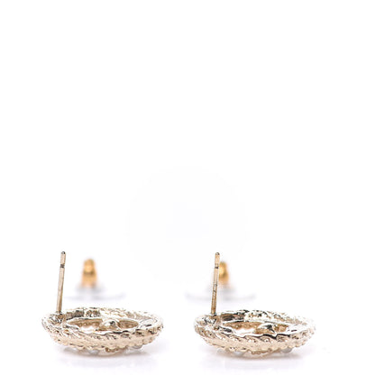 Chanel Pearl CC Round Rope Earrings Gold 4 of 5