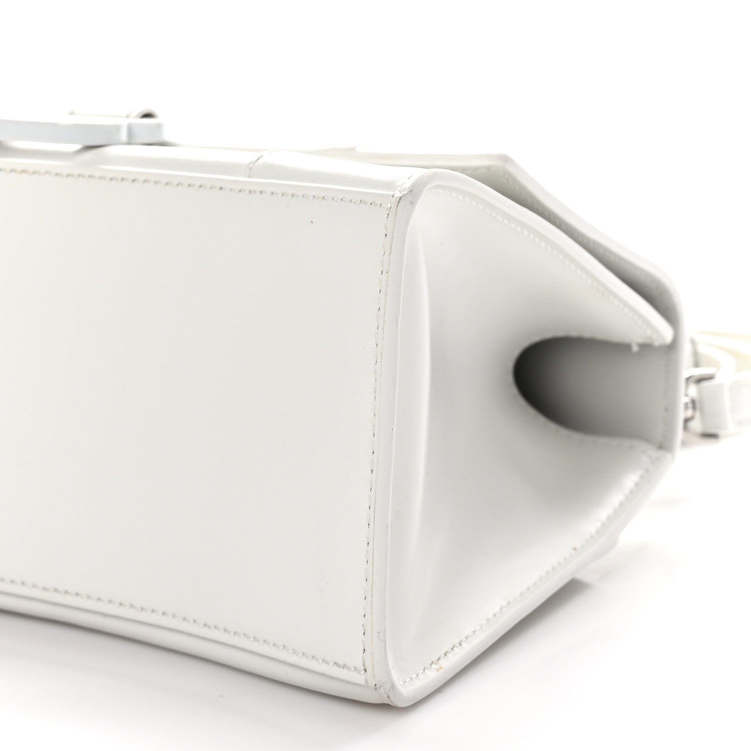 Balenciaga Shiny Box Calfskin Tonal B Small Hourglass Top Handle Bag White 10 of 11