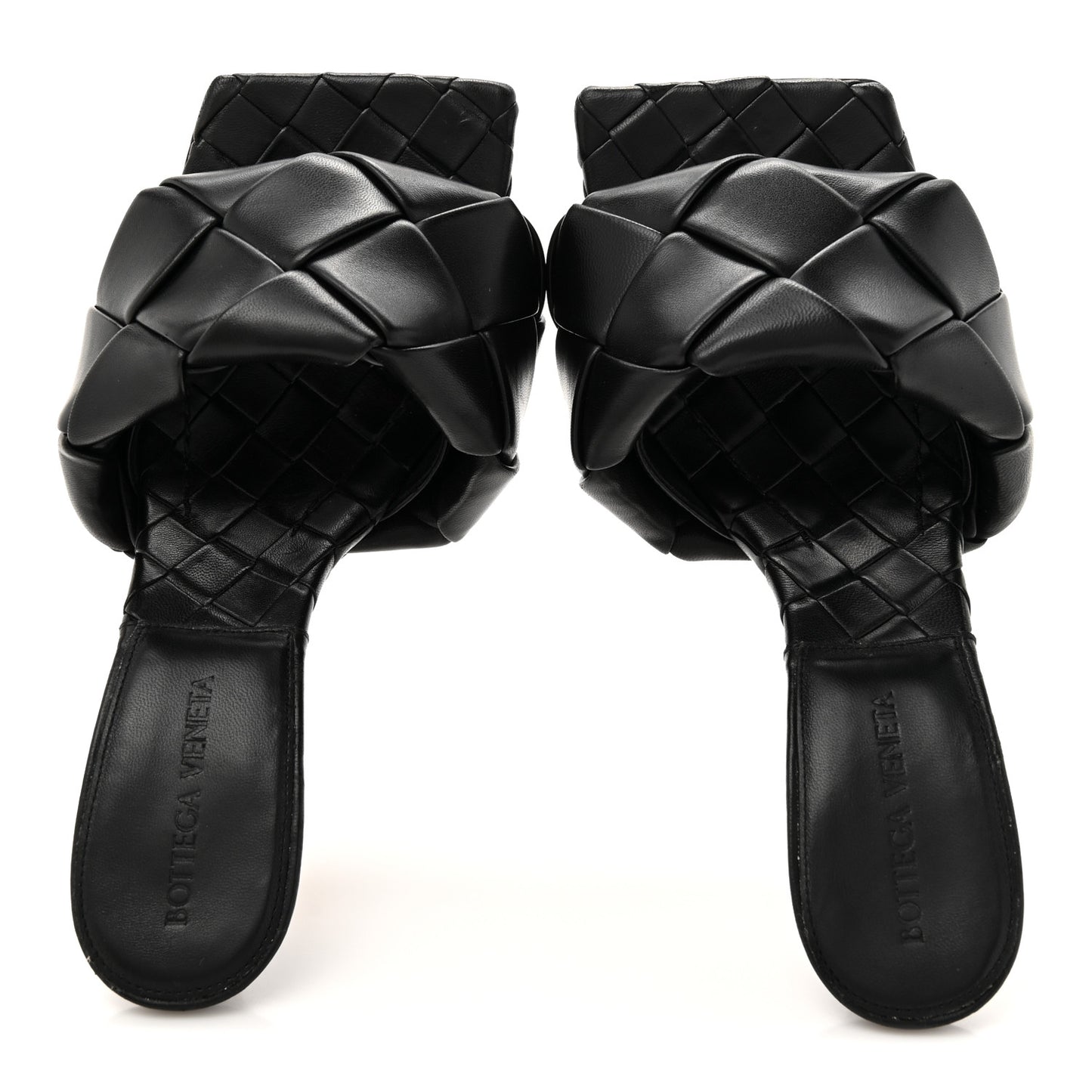 Nappa Maxi Intrecciato Lido Mule Sandals 37 Black
