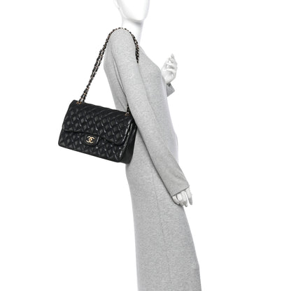 Chanel Lambskin Quilted Jumbo Double Flap Black 2 of 13