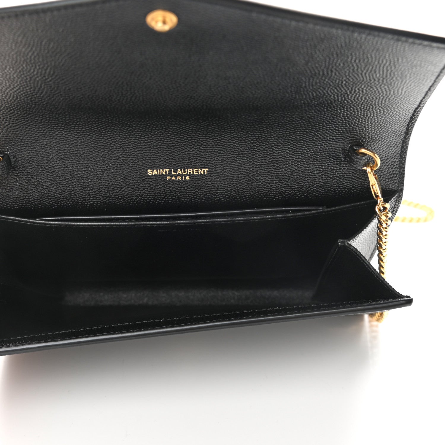 Saint Laurent Grain De Poudre Uptown Chain Wallet Black 5 of 10
