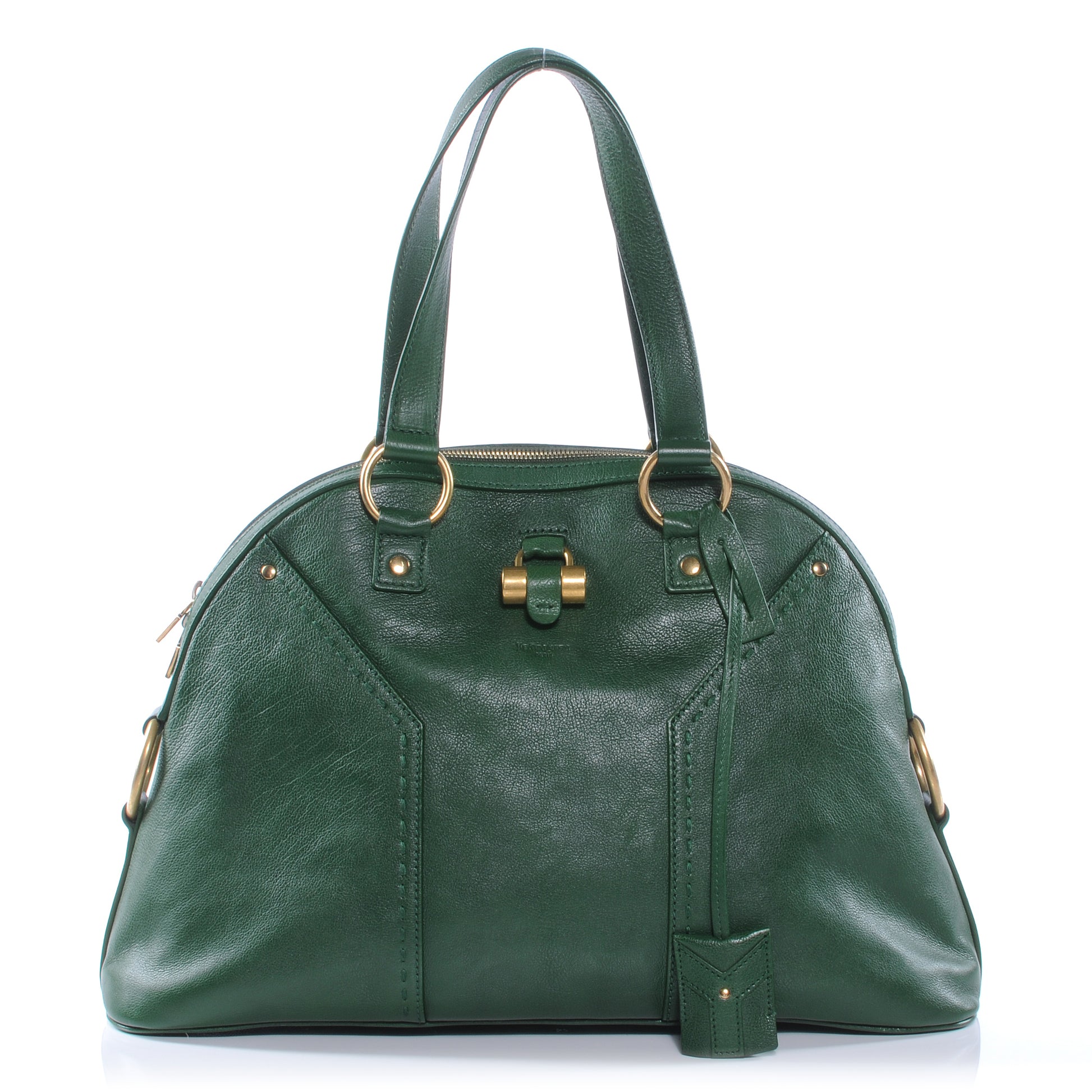 Saint Laurent Leather Large Muse Green 1 of 8