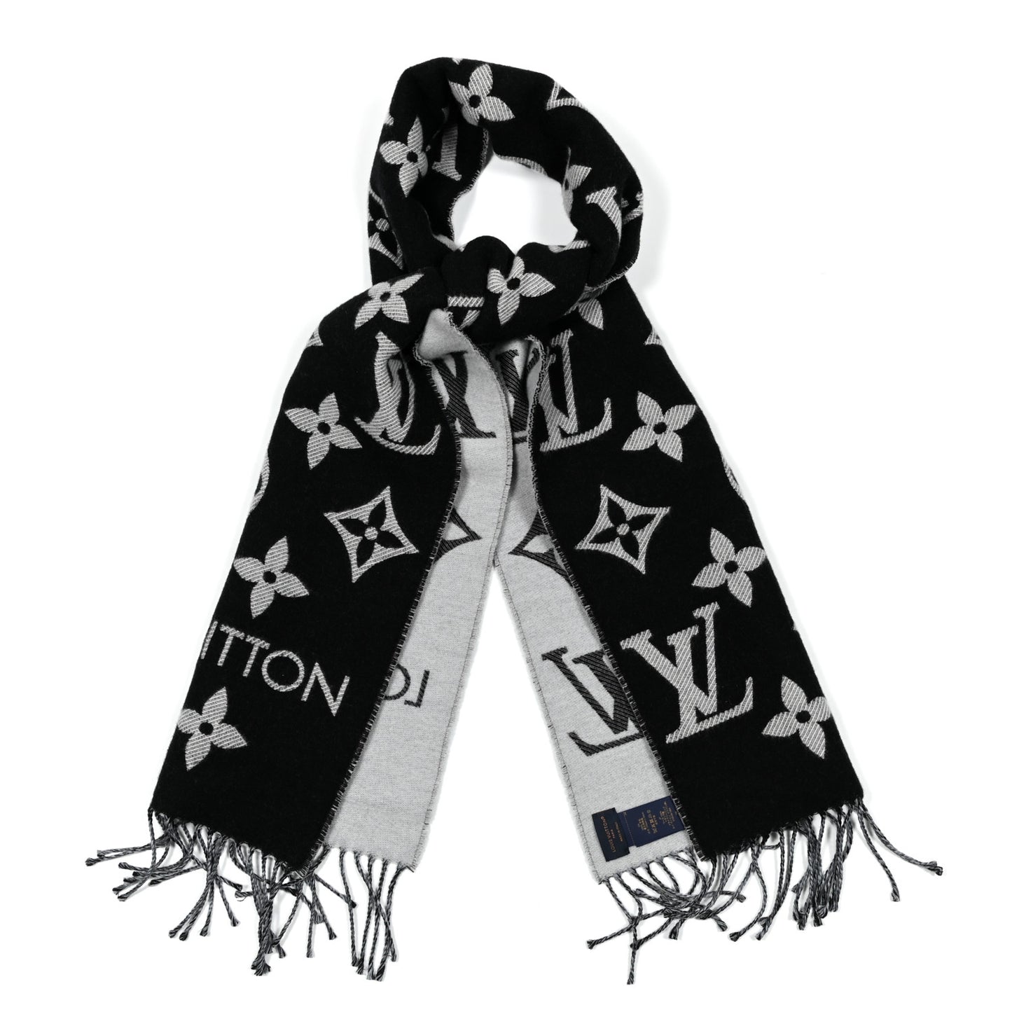Wool Simply LV Scarf Black