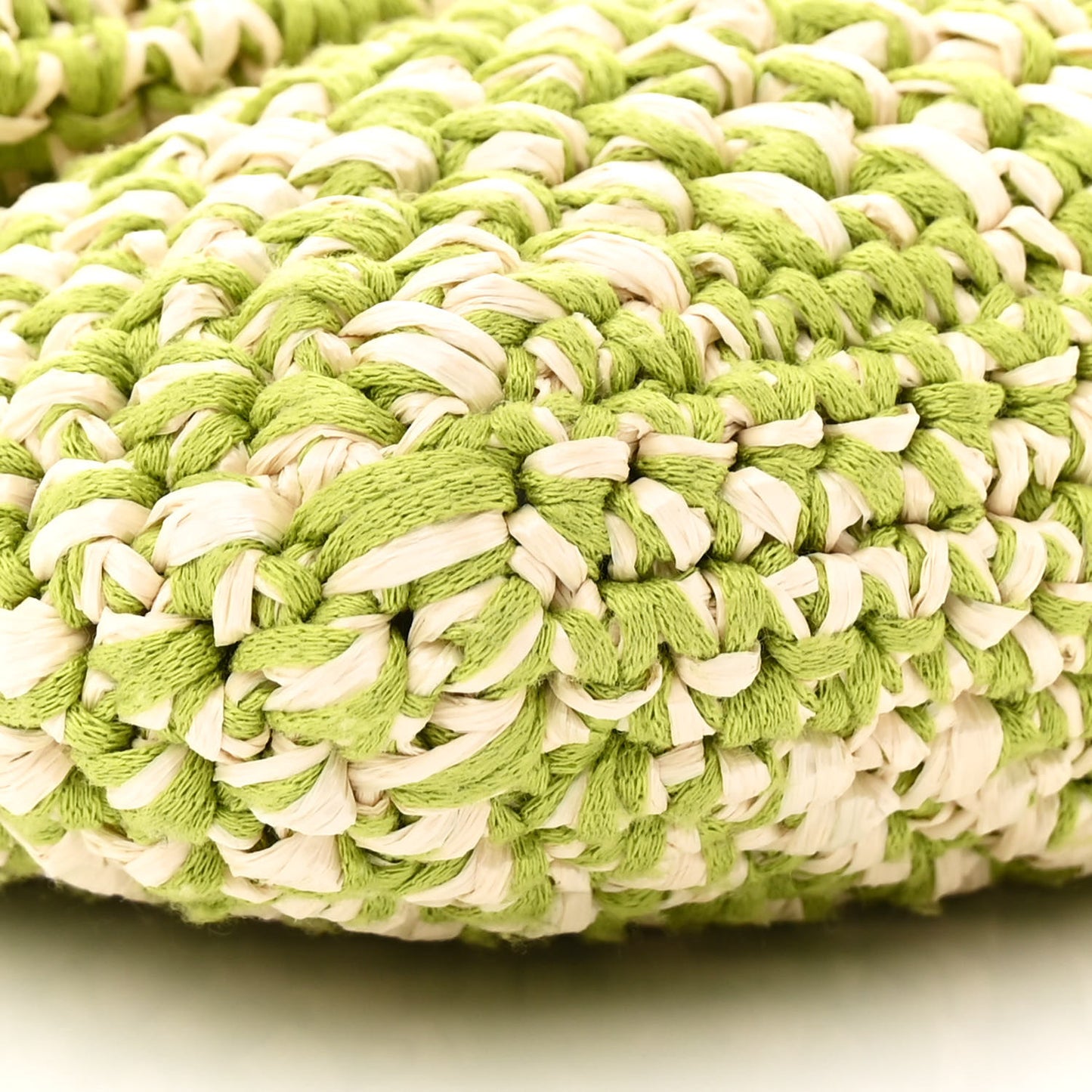 Woven Straw Baguette Green