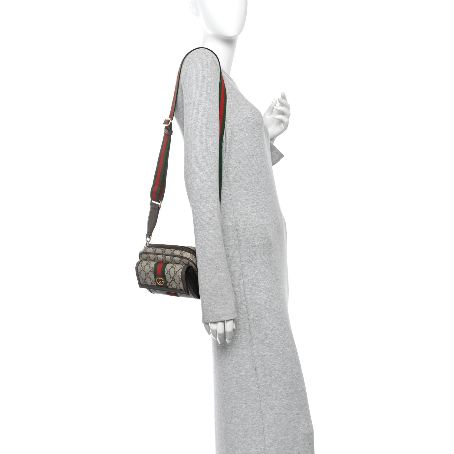 Gucci GG Supreme Monogram Web Mini Ophidia Bag Beige Ebony 2 of 12