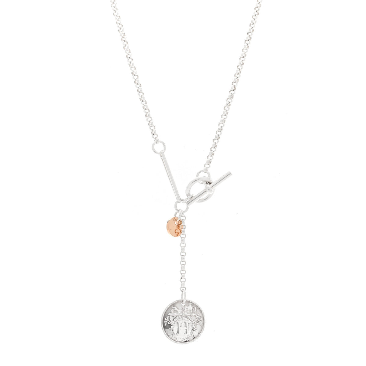 Sterling Silver 18K Rose Gold PM Ex-Libris Pendant Necklace