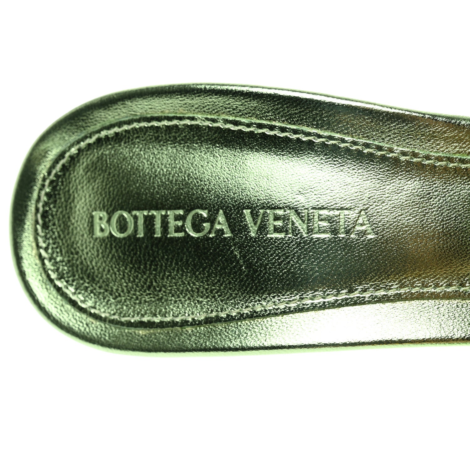 Bottega Veneta Metallic Nappa Reflection Matelasse Padded Mule Sandals 36.5 Pistachio 6 of 8