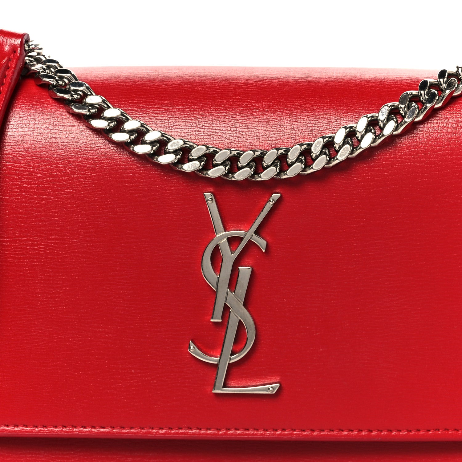 Saint Laurent Calfskin Medium Monogram Sunset Rouge Eros 9 of 11