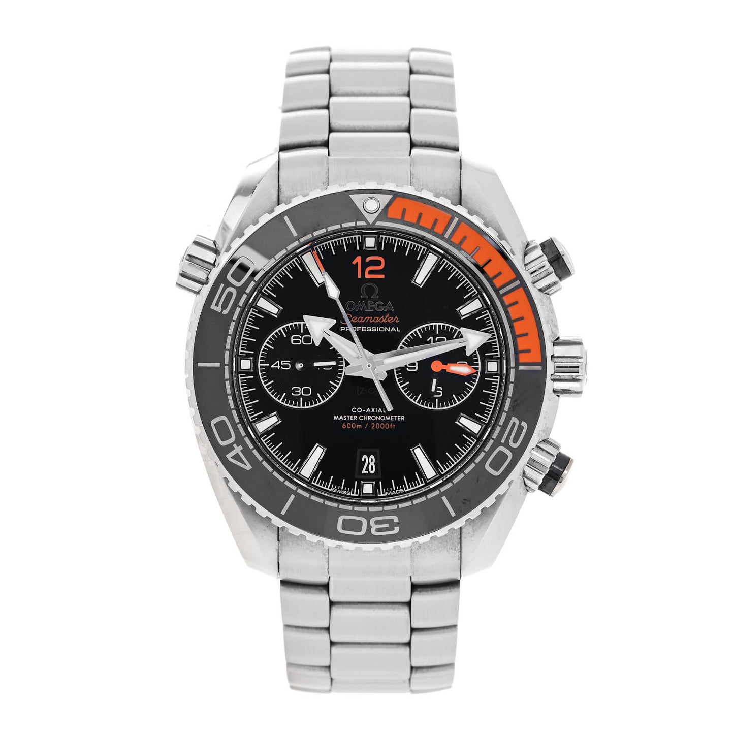 Stainless Steel 45mm Seamaster Planet Ocean Chronograph Automatic Watch Black 215.30.46.51.01.002