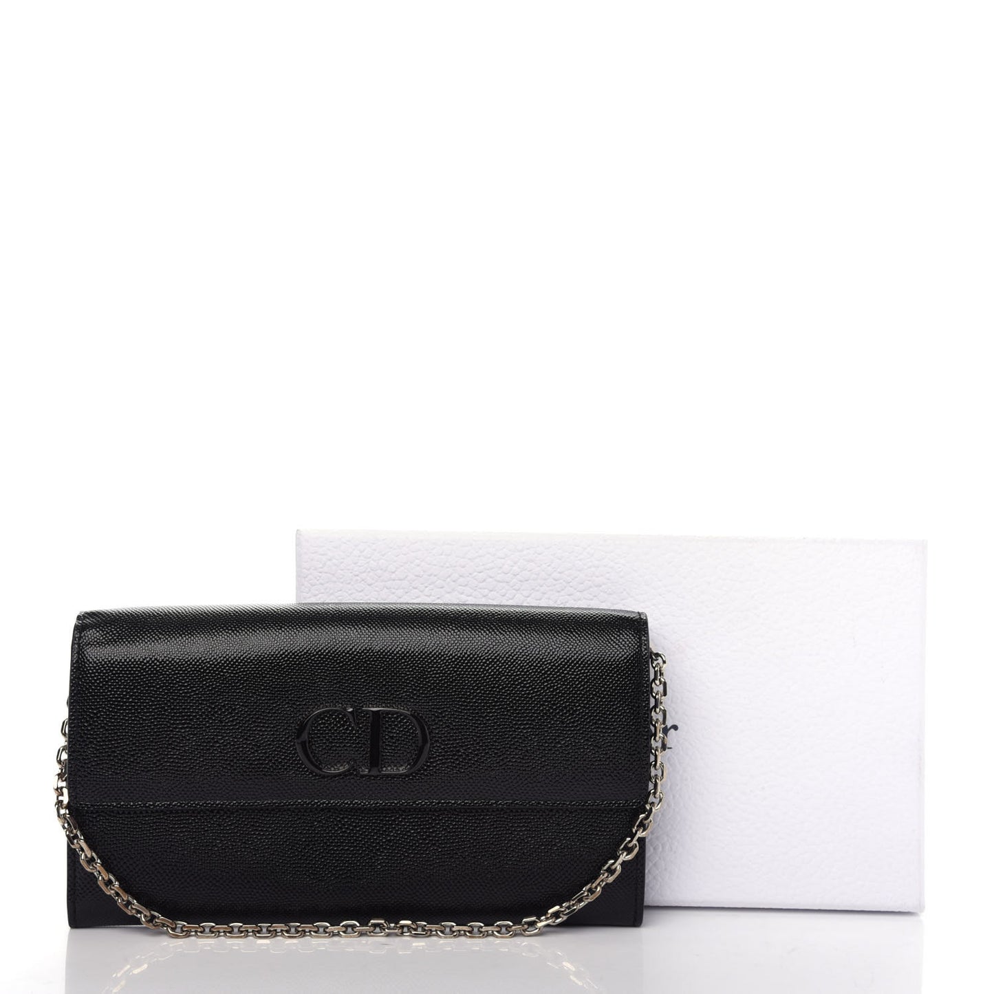 Grained Calfskin Mania Rendez-Vous Chain Wallet Black