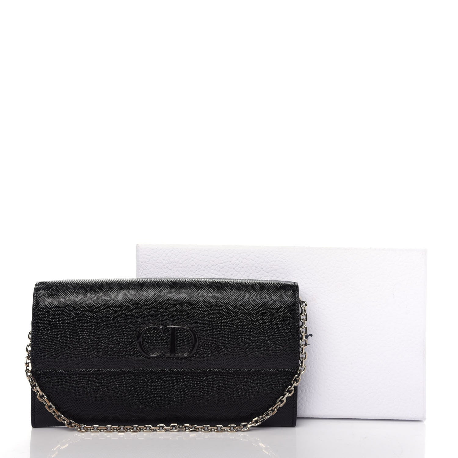 Christian Dior Grained Calfskin Mania Rendez-Vous Chain Wallet Black 8 of 9