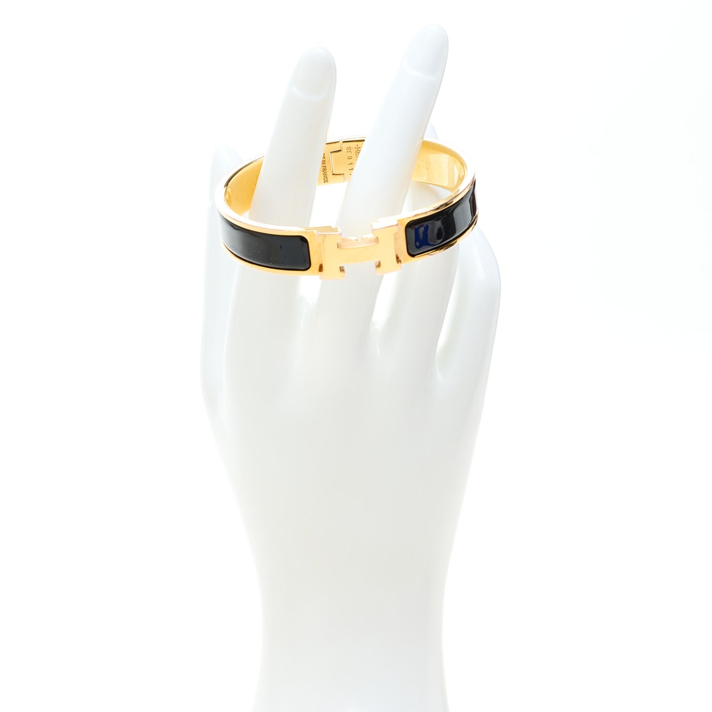 Enamel Narrow Clic Clac H Bracelet GM Black