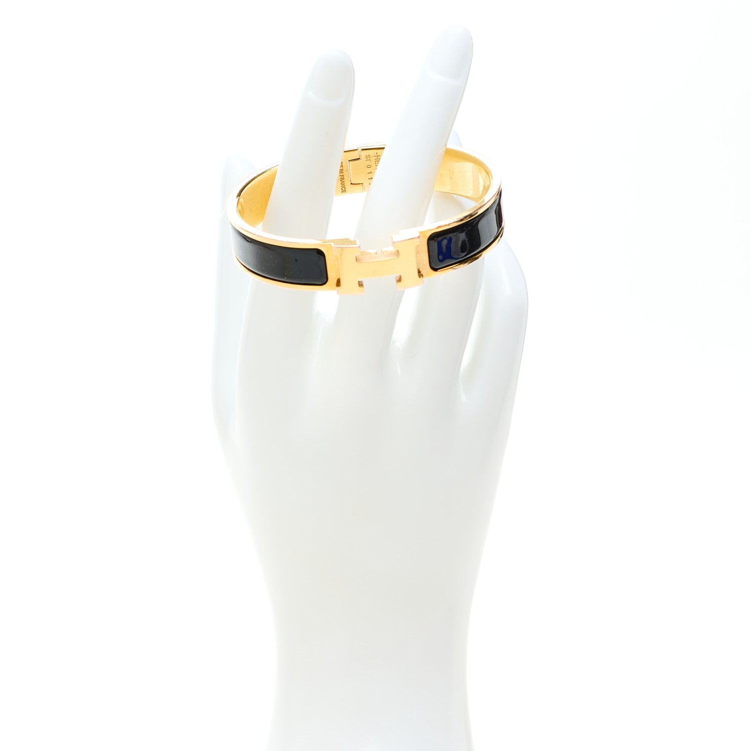 Hermes Enamel Narrow Clic Clac H Bracelet GM Black 2 of 4