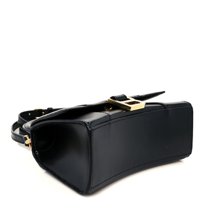 Balenciaga Shiny Box Calfskin Hourglass Top Handle Bag XS Black 4 of 11
