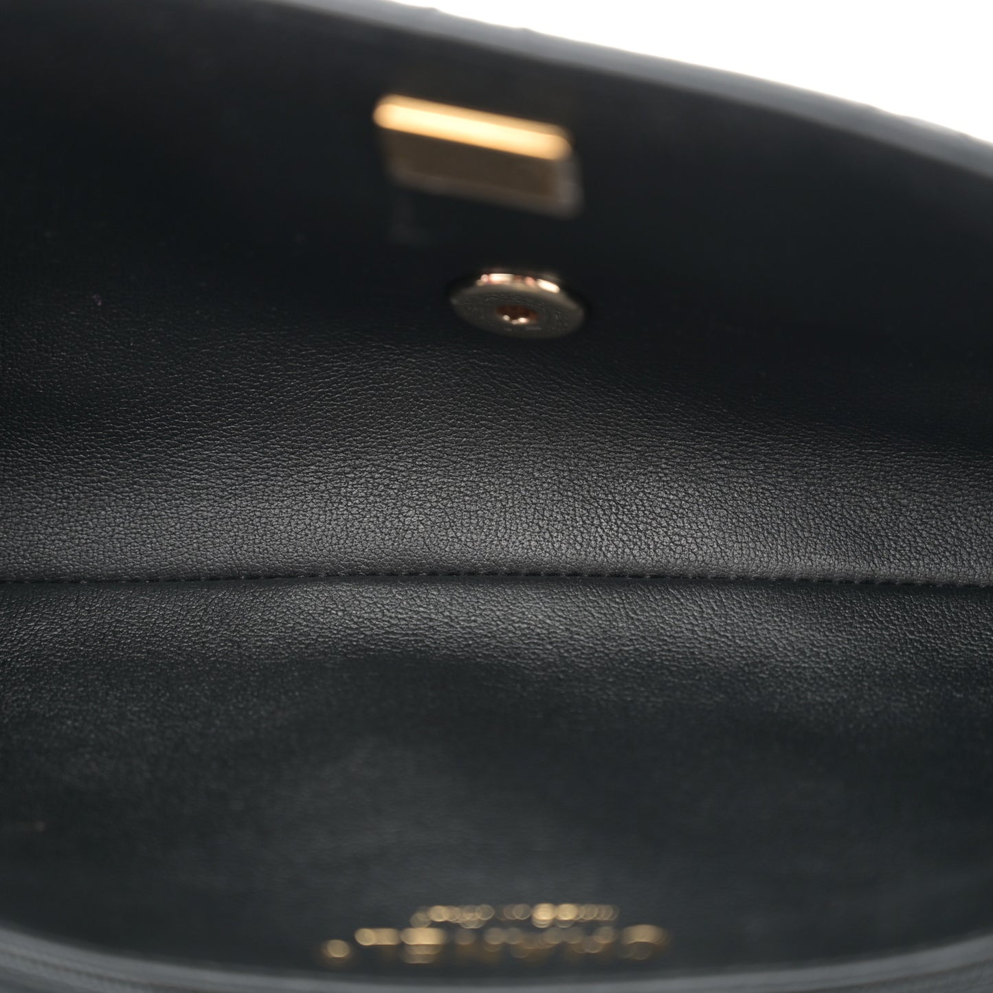 Lambskin Quilted Pearl CC Flap Clutch Black