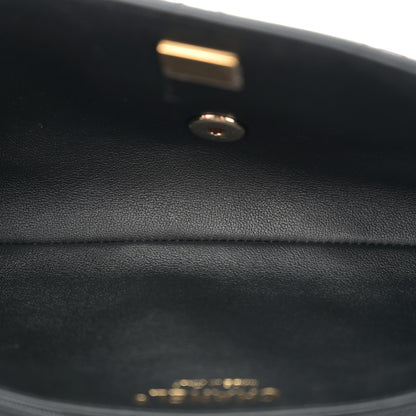 Chanel Lambskin Quilted Pearl CC Flap Clutch Black 5 of 11