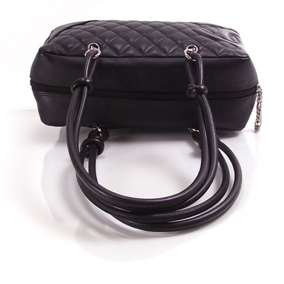 Chanel Calfskin Quilted Large Cambon Bowler Black White 6 of 12