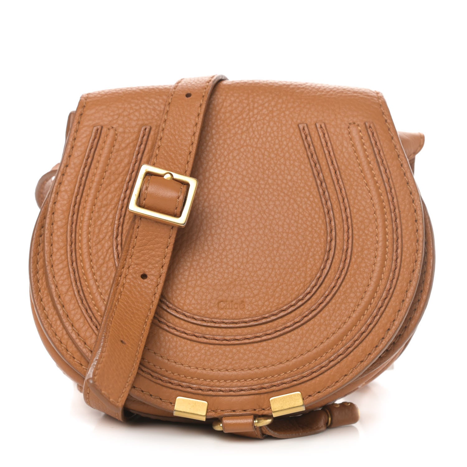 Chloe Calfskin Mini Marcie Round Crossbody Bag Light Tan 1 of 4