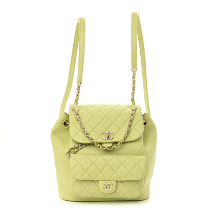 Chanel Lambskin Quilted Large Duma Drawstring Backpack Light Green 1 of 10