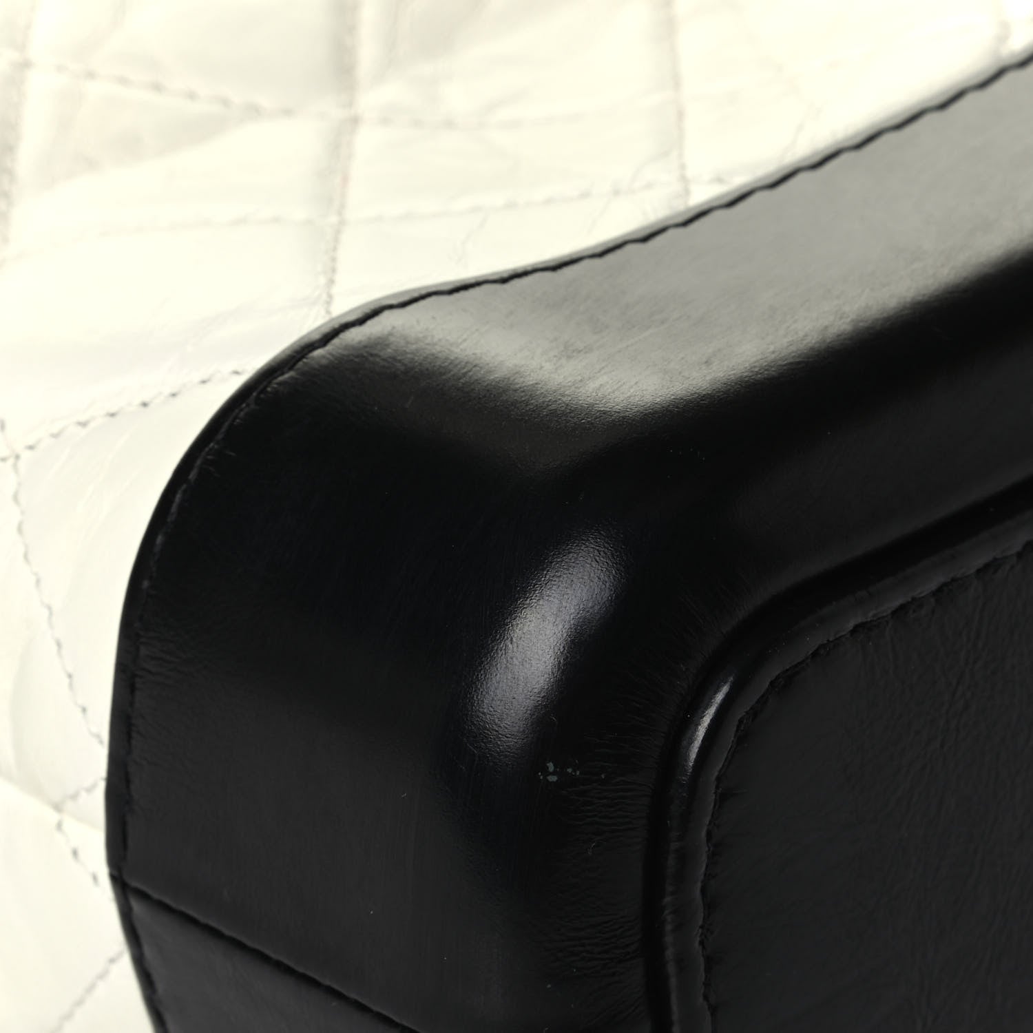Chanel Aged Calfskin Quilted Small Gabrielle Hobo Black White 5 of 5
