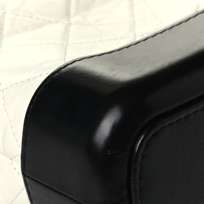 Chanel Aged Calfskin Quilted Small Gabrielle Hobo Black White 5 of 5