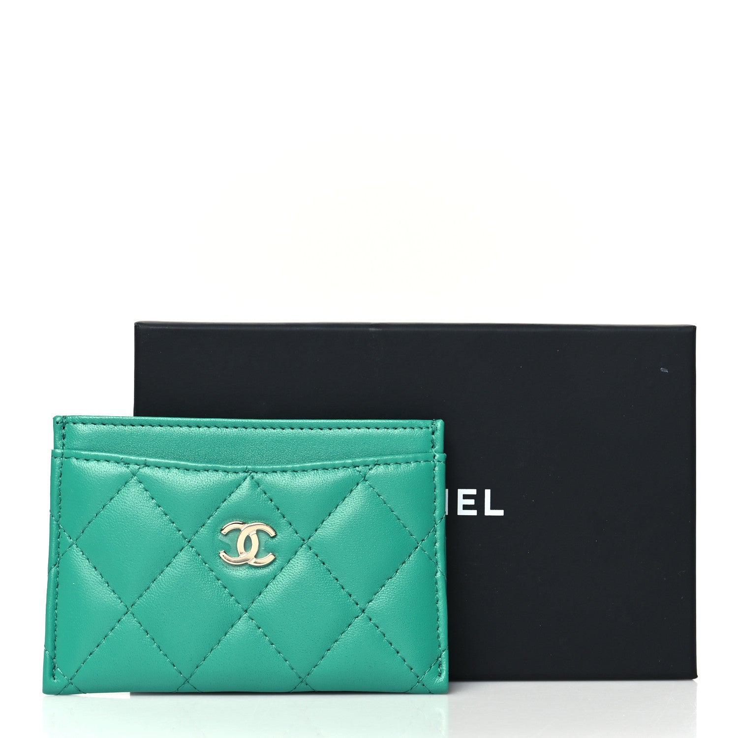 Chanel Lambskin Quilted Card Holder Green 10 of 10