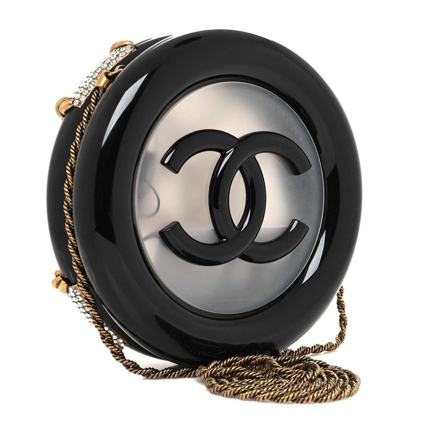 Resin Crystal Rescue Wheel Minaudière Black