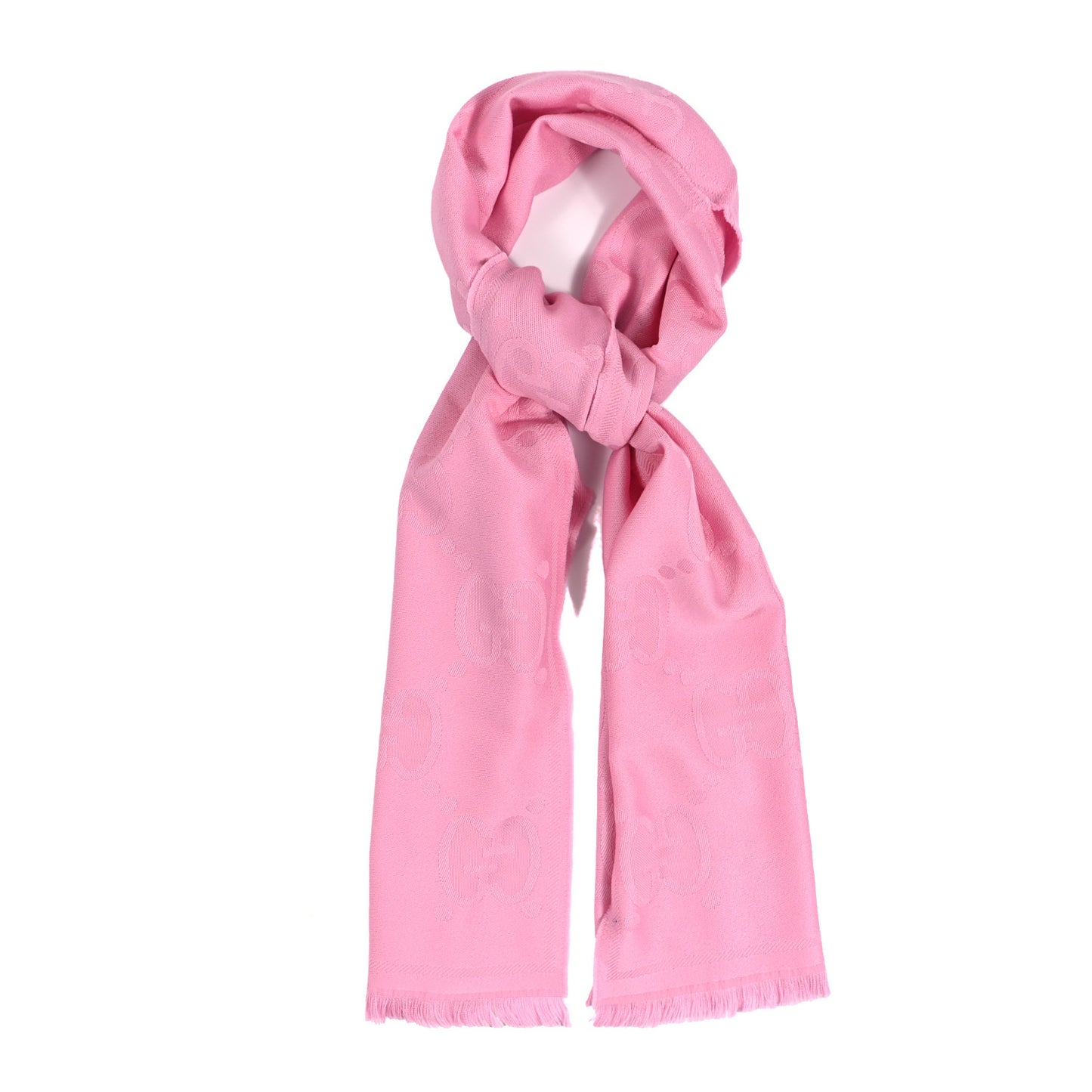 Wool Jacquard Monogram Jumbo GG Lady Nest Scarf Roseate