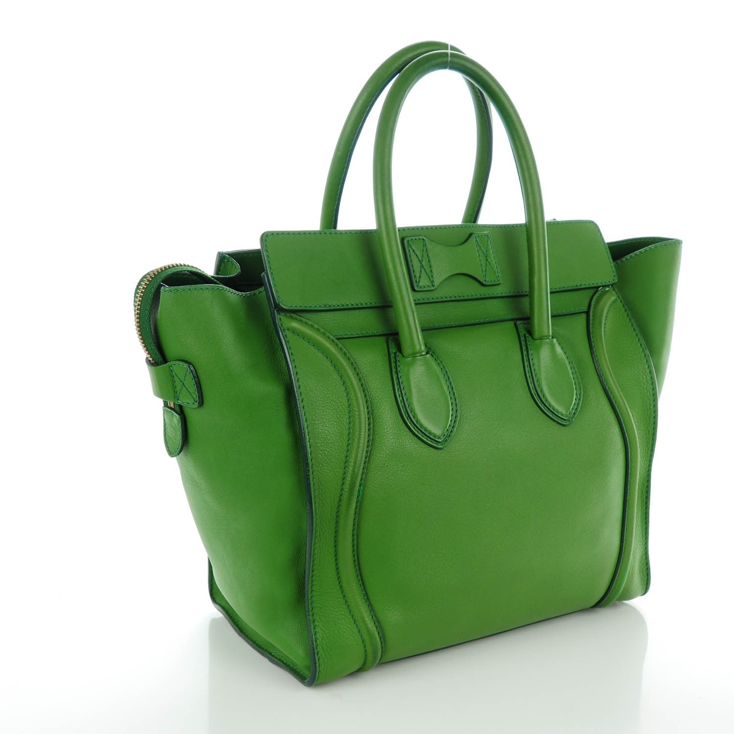 Celine Smooth Calfskin Mini Luggage Green 3 of 8