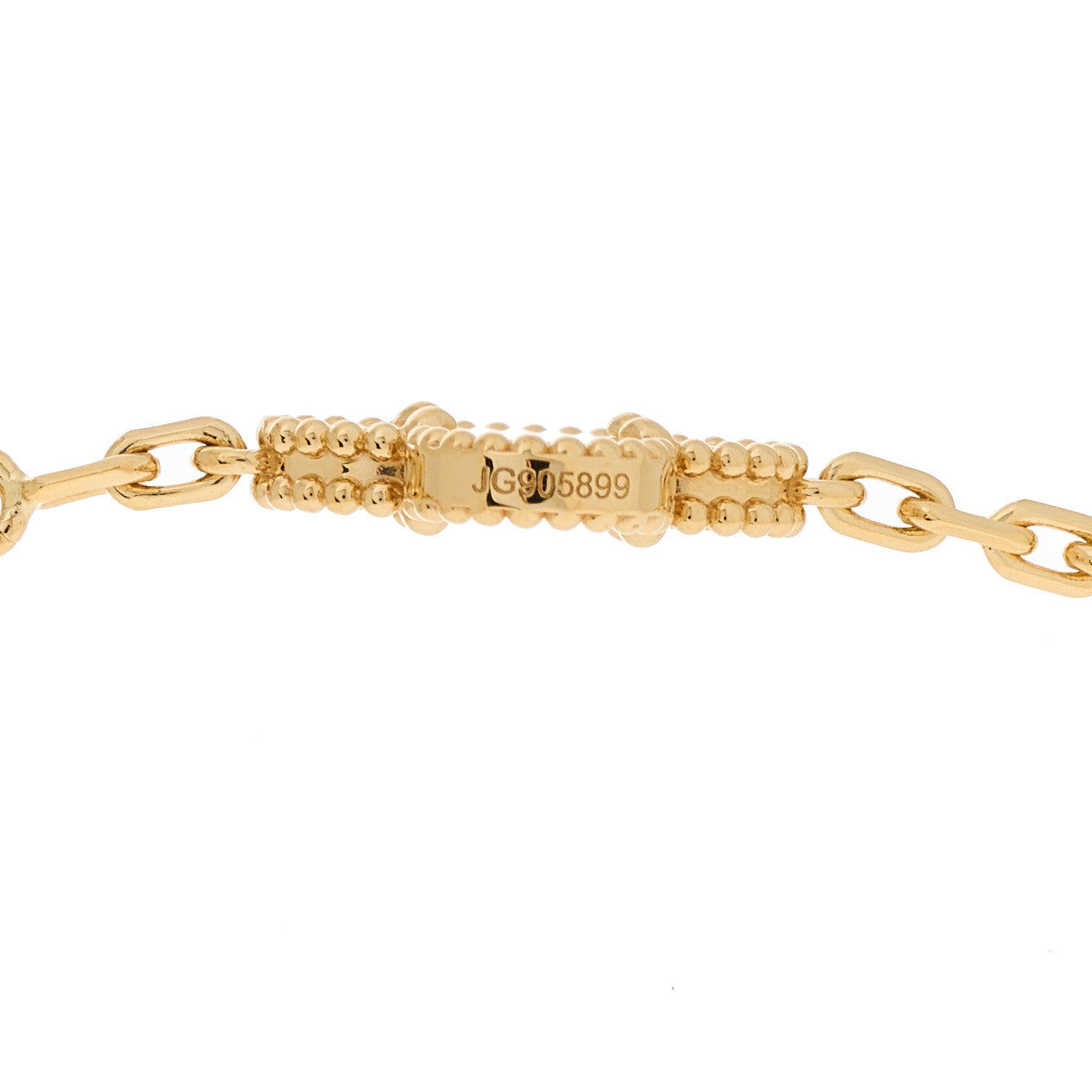 18K Yellow Gold Mother of Pearl 10 Motifs Vintage Alhambra Necklace