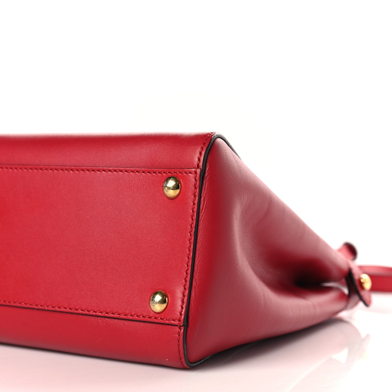 Fendi Vitello Morgan Fabric Jacquard Pequin Medium Peekaboo Iconic Satchel Mattone Tobacco Red 10 of 10