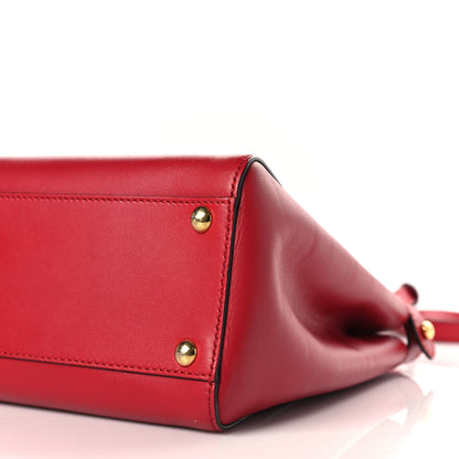 Fendi Vitello Morgan Fabric Jacquard Pequin Medium Peekaboo Iconic Satchel Mattone Tobacco Red 10 of 10