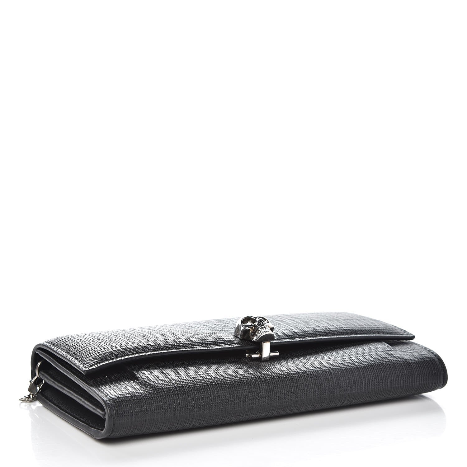 Alexander McQueen Calfskin Skull Wallet on Chain Black 4 of 8