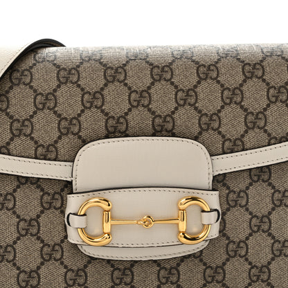 Gucci GG Supreme Monogram Horsebit 1955 Shoulder Bag Beige Mystic White 8 of 13