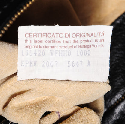 Bottega Veneta Waxed Leather Intrecciato Farfalle Draw-String Bag Nero Black 8 of 10