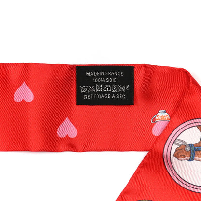 Hermes Silk Tea Time Twilly Rouge Vif Vert Multicolor 4 of 4
