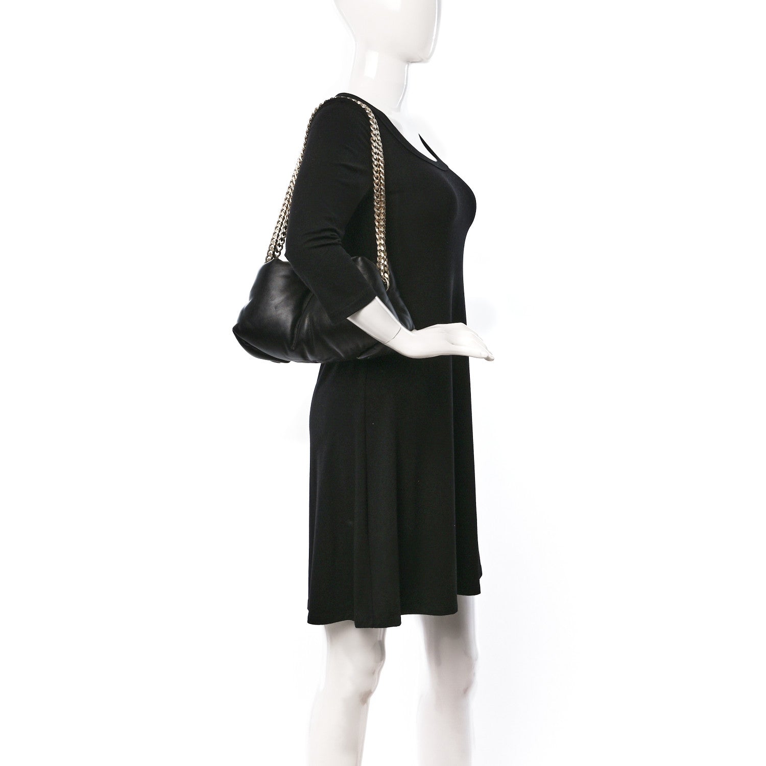 Proenza Schouler Lambskin Puffy Tobo Chain Shoulder Bag Black 2 of 9