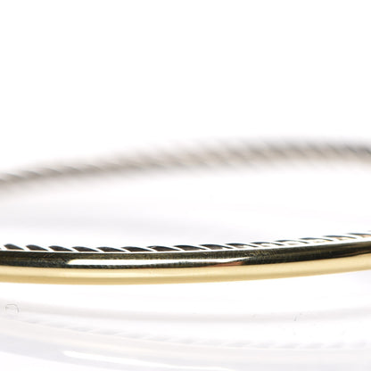 David Yurman Sterling Silver 18K Yellow Gold 56mm Extra Large Cable Hoop Earrings 6 of 7