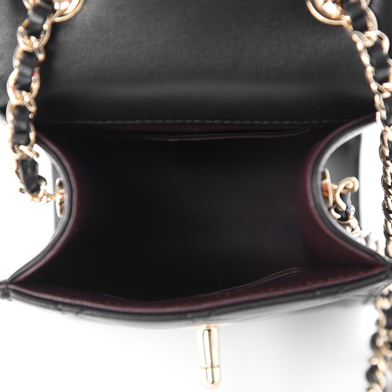Chanel Lambskin Quilted Extra Mini Wallet On Chain WOC Black 5 of 9